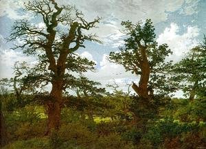 Caspar David Friedrich - Landscape with Oak Trees & a Hunter 1811
