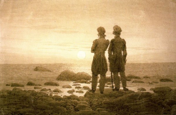 Two men at Moonrise